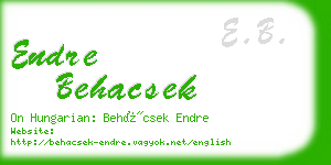 endre behacsek business card